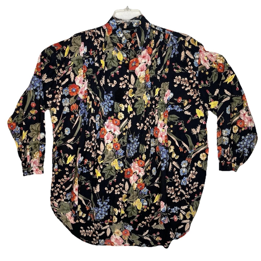 Eric Michaels New York woman's floral blouse 18 / .XXL short sleeve 100% Cotton